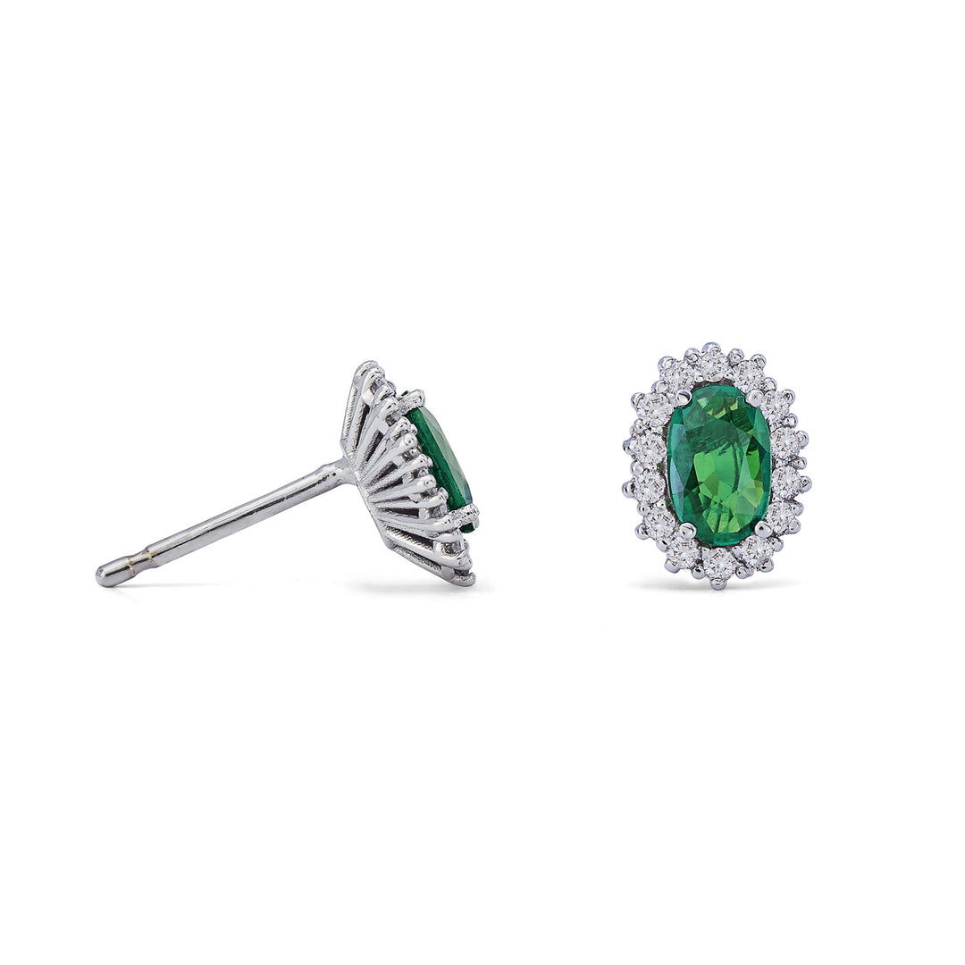 Nihama oder 9k ovaler Smaragd 6x4 ct.0,60 Durchm. 0,26 ct NO5068R4BE