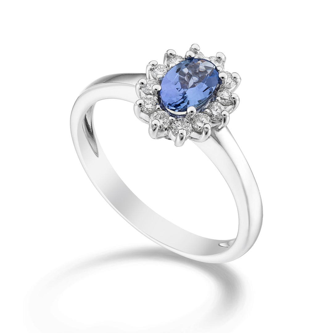 Mikiko an 18k tanzanite n. oval 6x4 ct.0.38 diam. ct.0.23 MA5093O4TZN