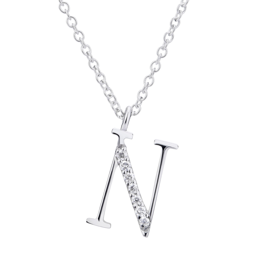 Golay cl 18k Buchstabe n großer Durchm. 0,04 ct GDGFNO4 Weißgold