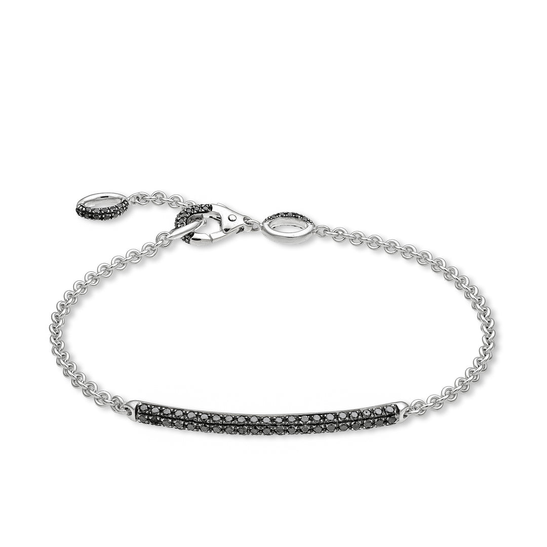 Golay bracelet with bar and pave&