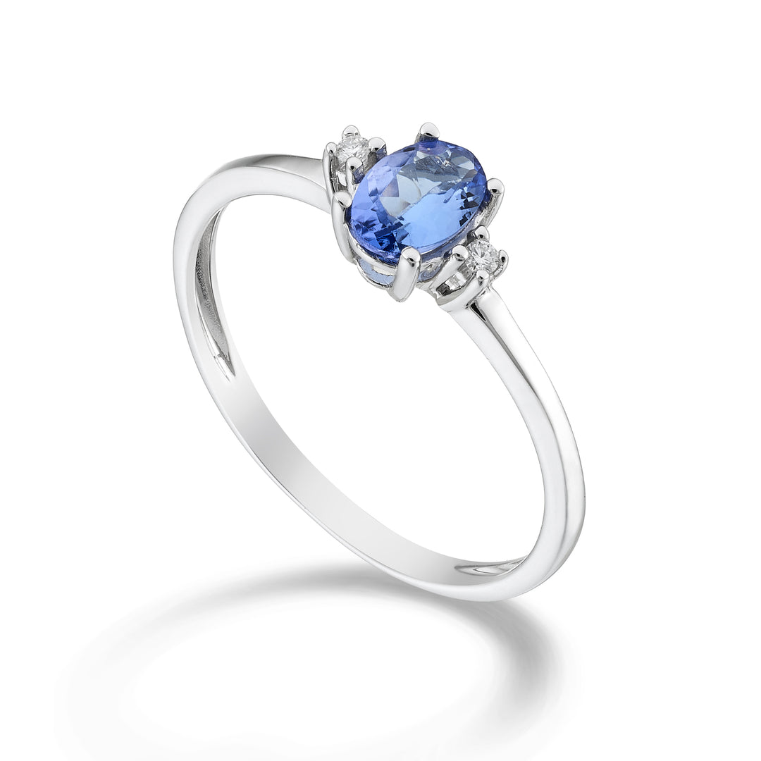 Mikiko an 9k tanzanite n. oval 6x4 ct.0.38 diam. 0.02 ct MA5072R4TZN