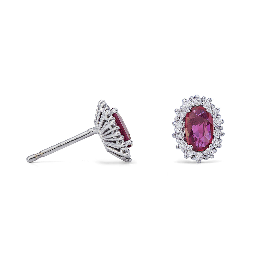 Mikiko oder 18 Karat ovaler Rubin 6x4 ct.0,80 Durchm. ct.0,26 MO5068O4RBC