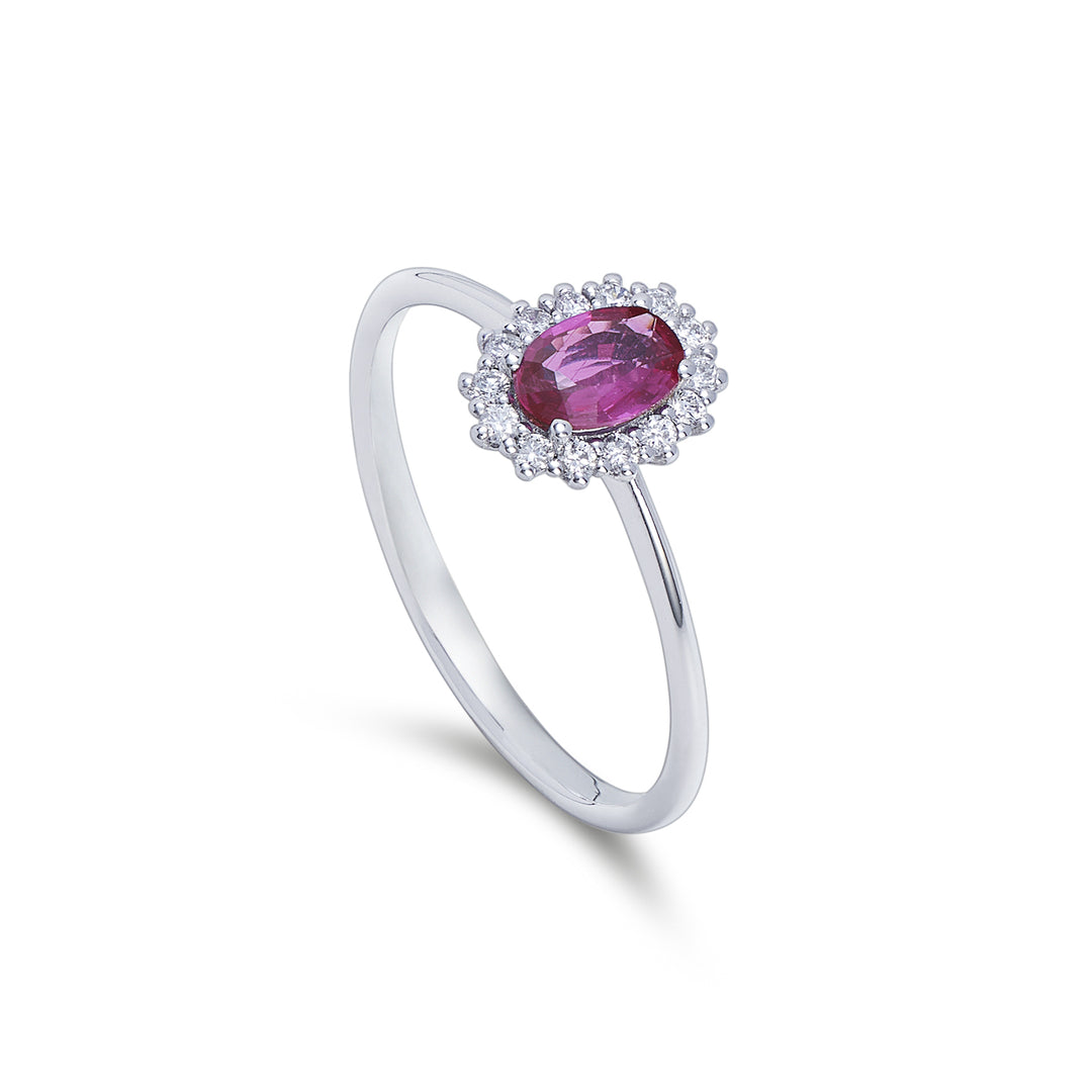 Mikiko en 9k oval rubin 6x4 ct.0,40 diam. ct.0,13 MA5141R4RBC