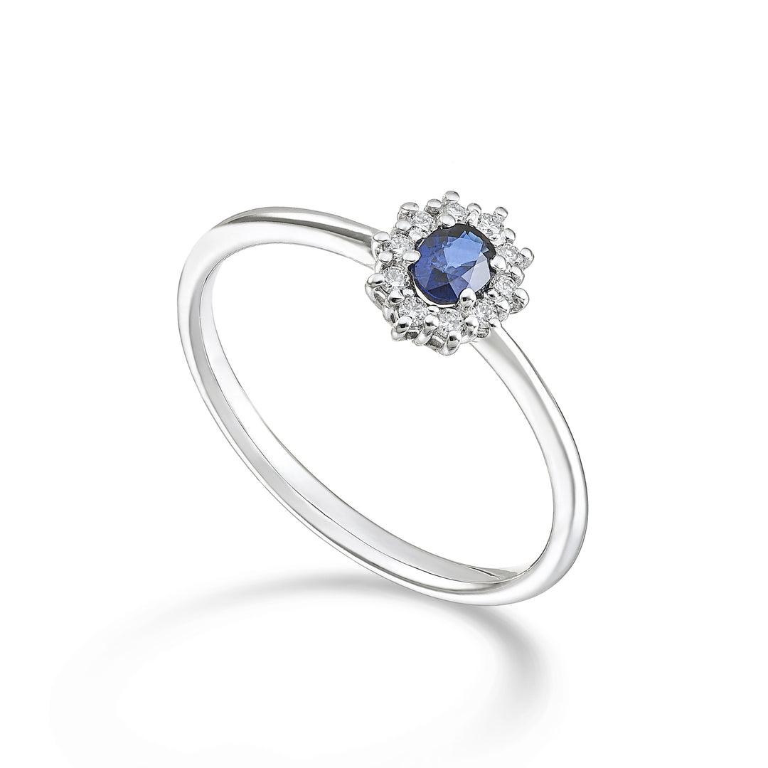 Mikiko an 9k oval sapphire 4x3 ct.0.20 diam. ct.0.08 MA5166R4ZFD