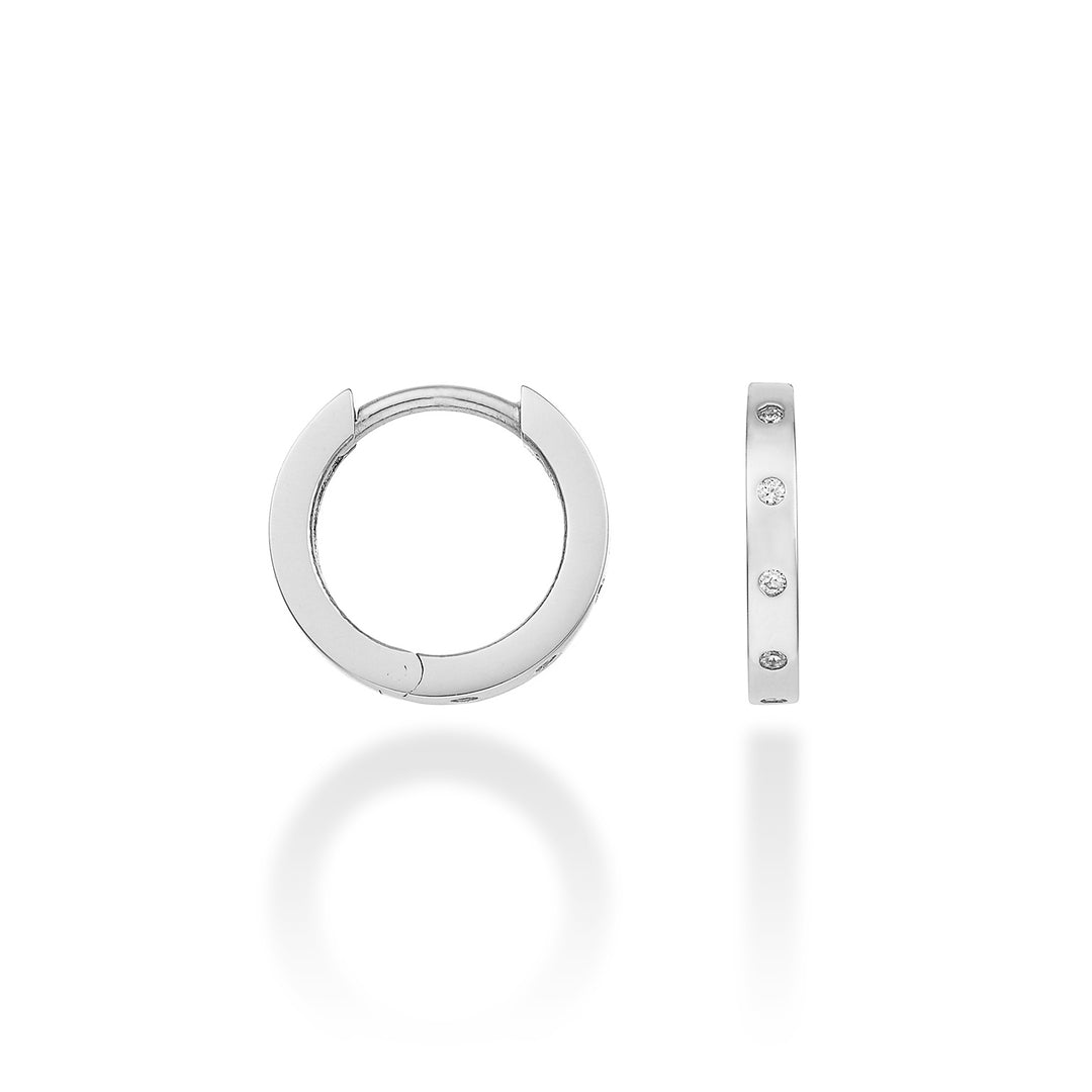 Nihama oder 18k runder Spot-Durchmesser. 0,05 ct Weißgold-Diam. Ost. 12mm NO5063O4BR005