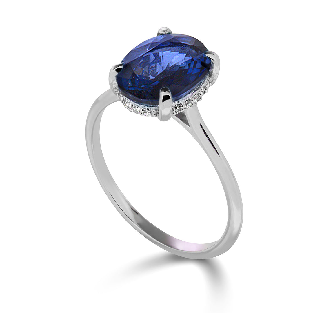 Mikiko en 18k oval safir 10x8 refresh sæt med diamanter MA5222O4ZFR