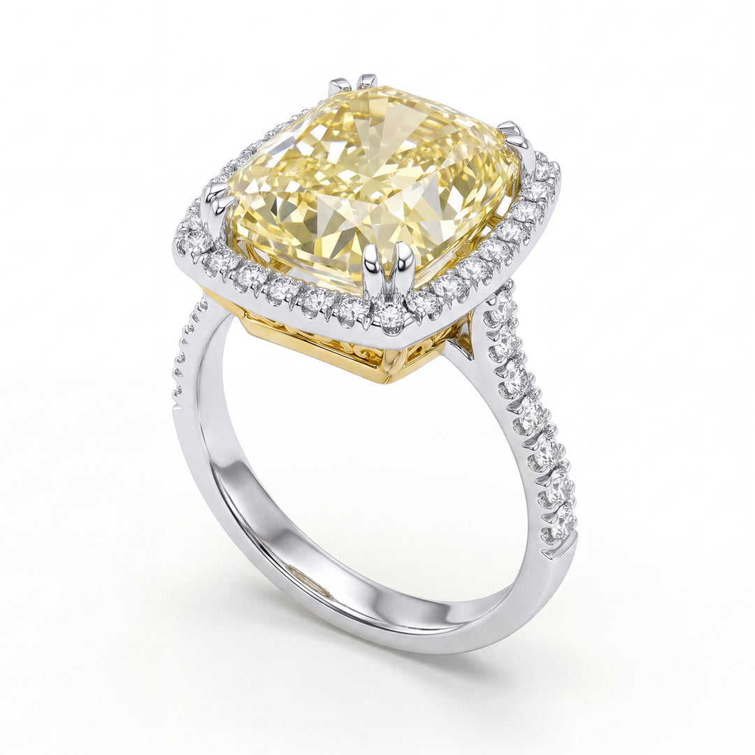 World Diamond Group Diamantring f. gelbes Kissen 12x10 und Kontur APU544DFY-25330110217