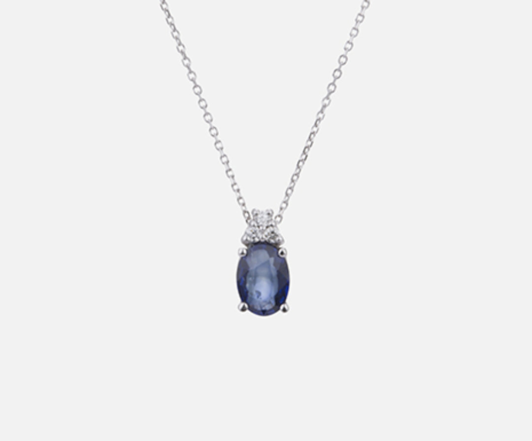 Nihama cl 18k ovaler Saphir 7x5 ct.0,80 dia ct.0,045 ND5055O4ZFD