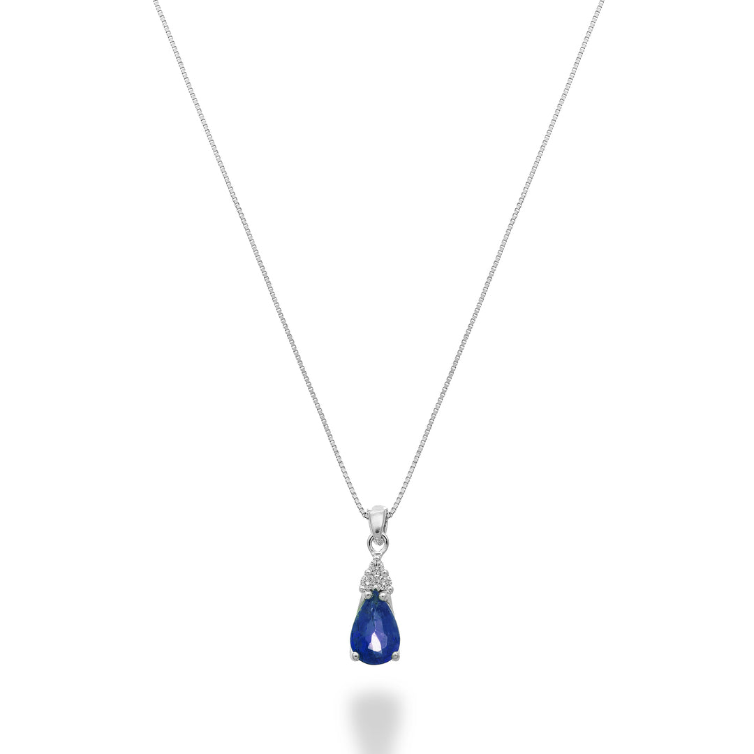 Nihama cl 9k safir drop 6x4 med tre diamanter ND5192R4ZFD