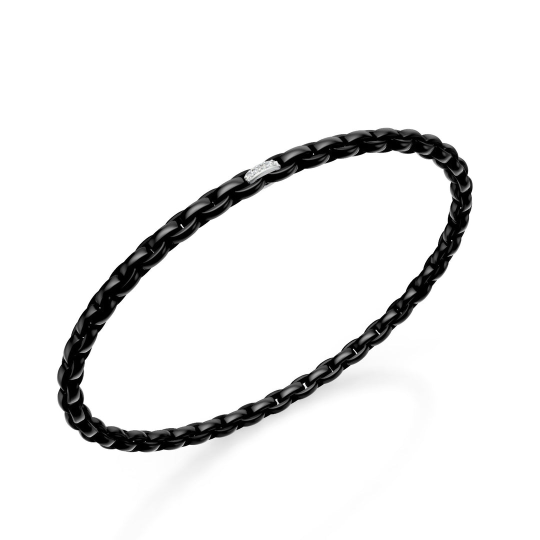 Golay svart titanarmband, med en platina pave-insats, oval länk, 19 cm GBR034E1PTDINE-190