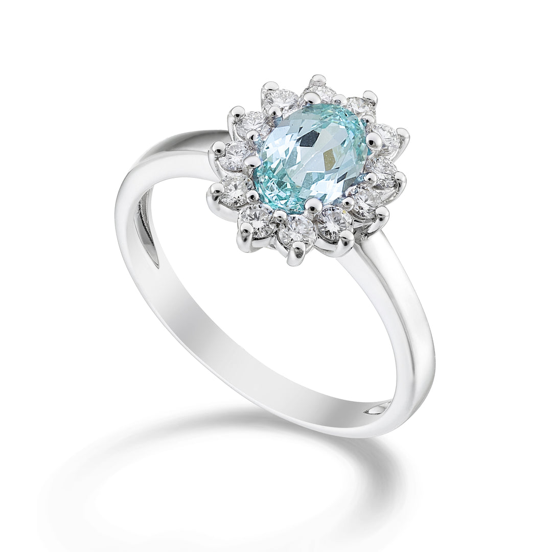 Mikiko an 18k oval paraiba tourmaline 7x5 ct.0,80 diam. 0.30 ct MA5094O4PAR