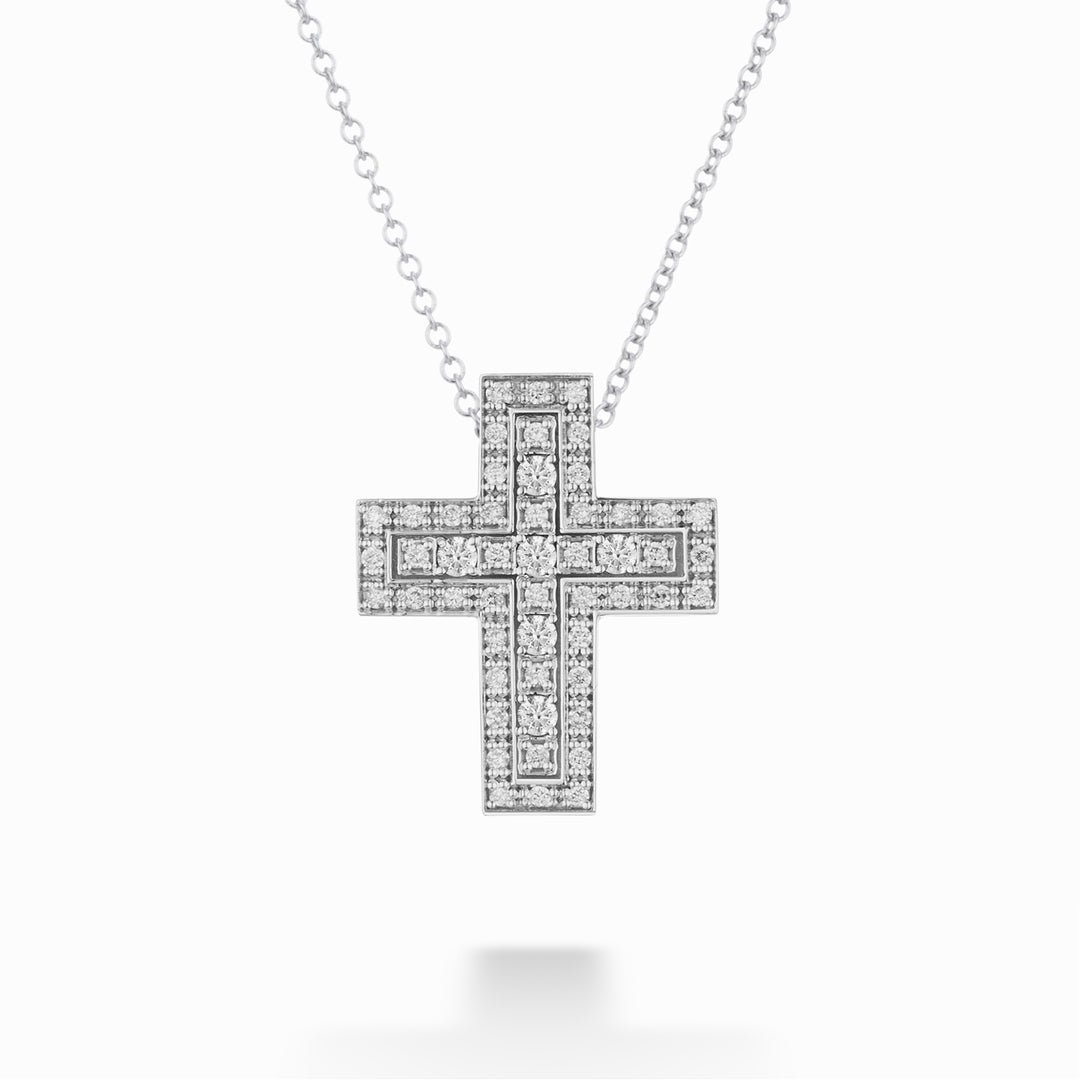 Golay multi-sten halskæde små krydsdiamanter PCLCROSS001DI-23256110040