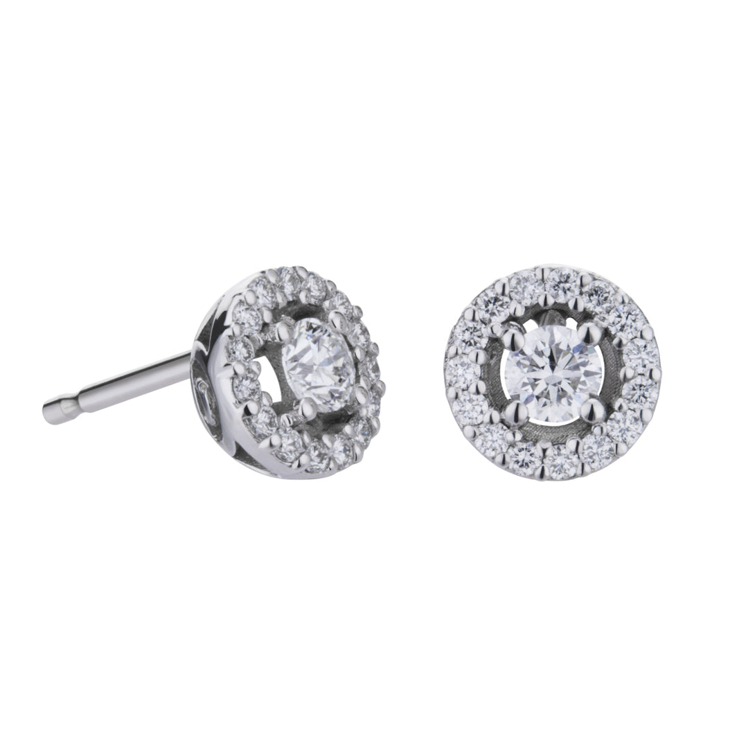 Golay earrings with central diamond 0.15 ct and round outline OCT016DI1-22280110102