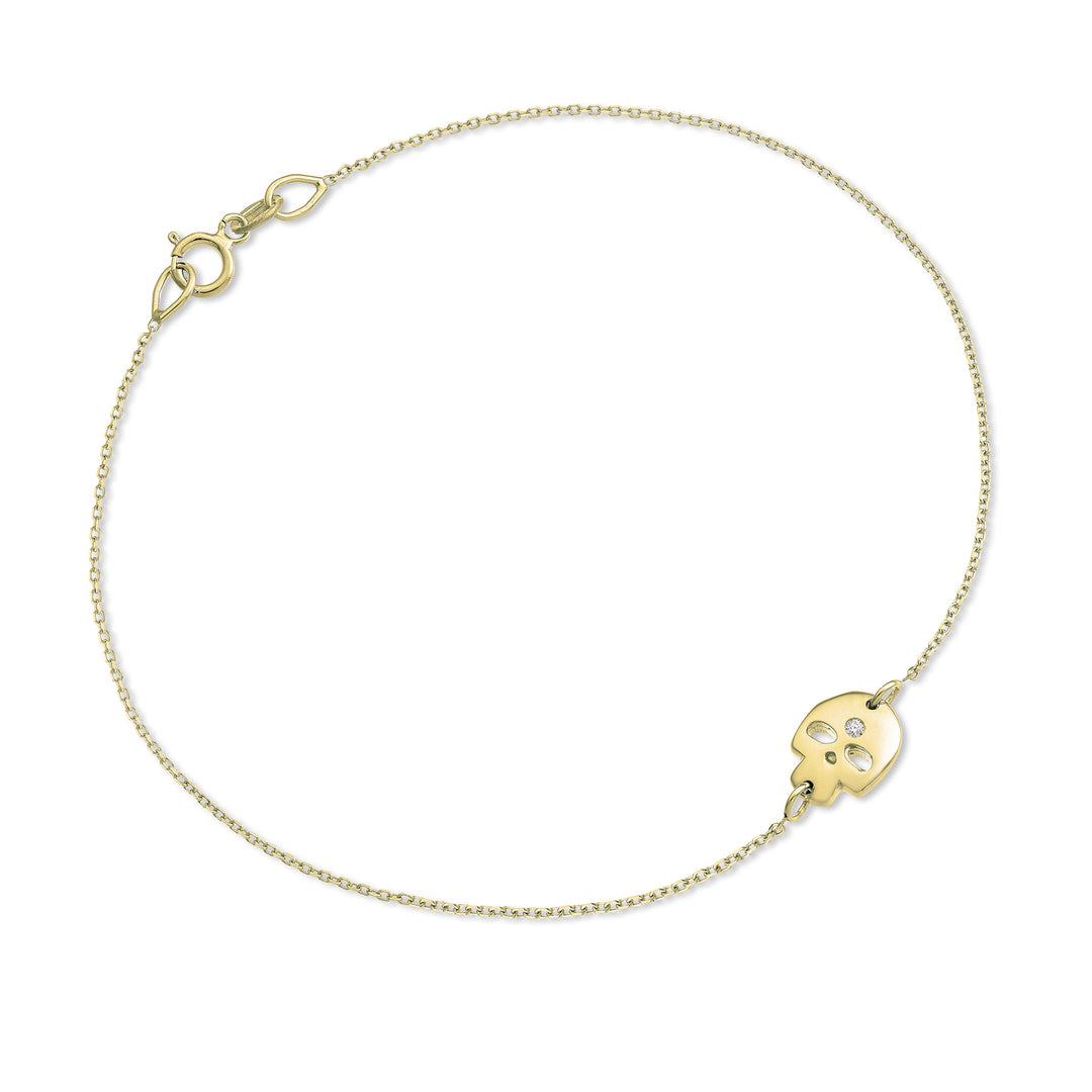 Nihama br 18k skull 0.01 ct yellow gold NB5047O1BR001