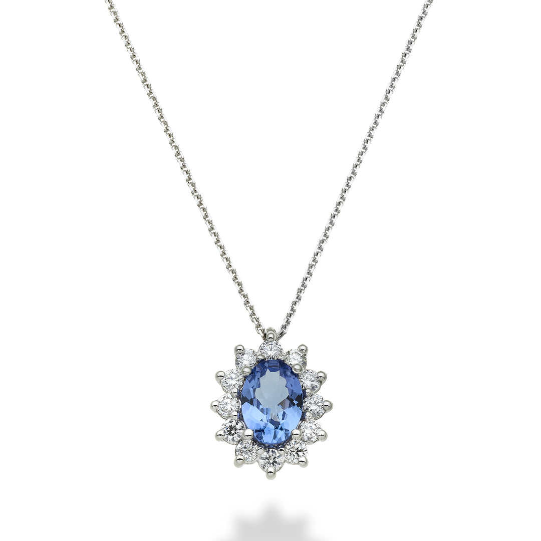 Nihama cl 18k tanzanit n. oval 7x5 ct. 0,60 diam. 0,30 ct ND5048O4TZN