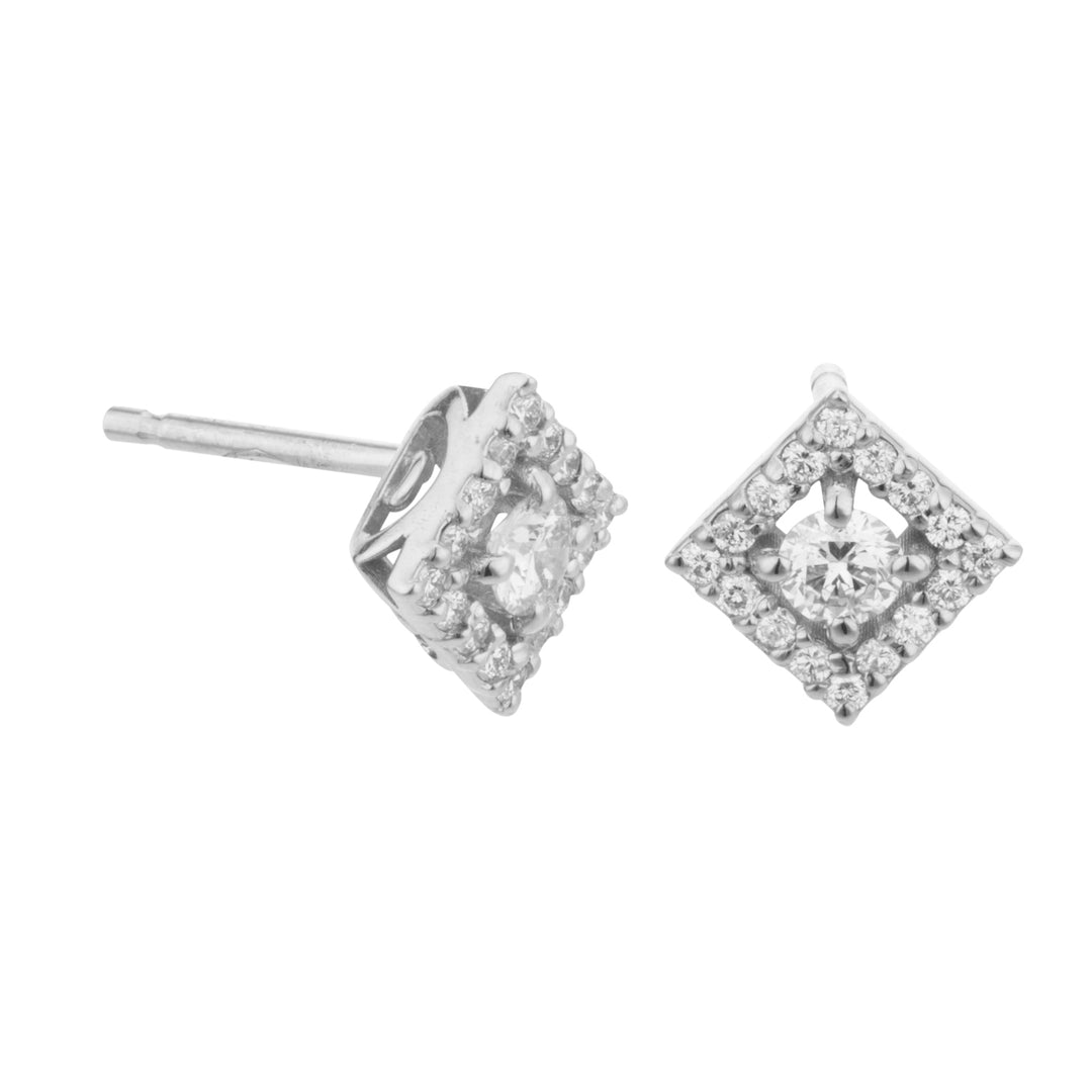 Golay earring with central square outline ct. 0.13 OCT015DI1-20204110107