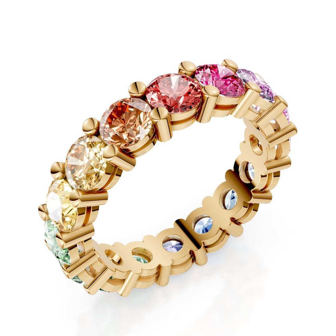 Golay linear multicolor sapphire finger ring AET030295MC-14-25078110129