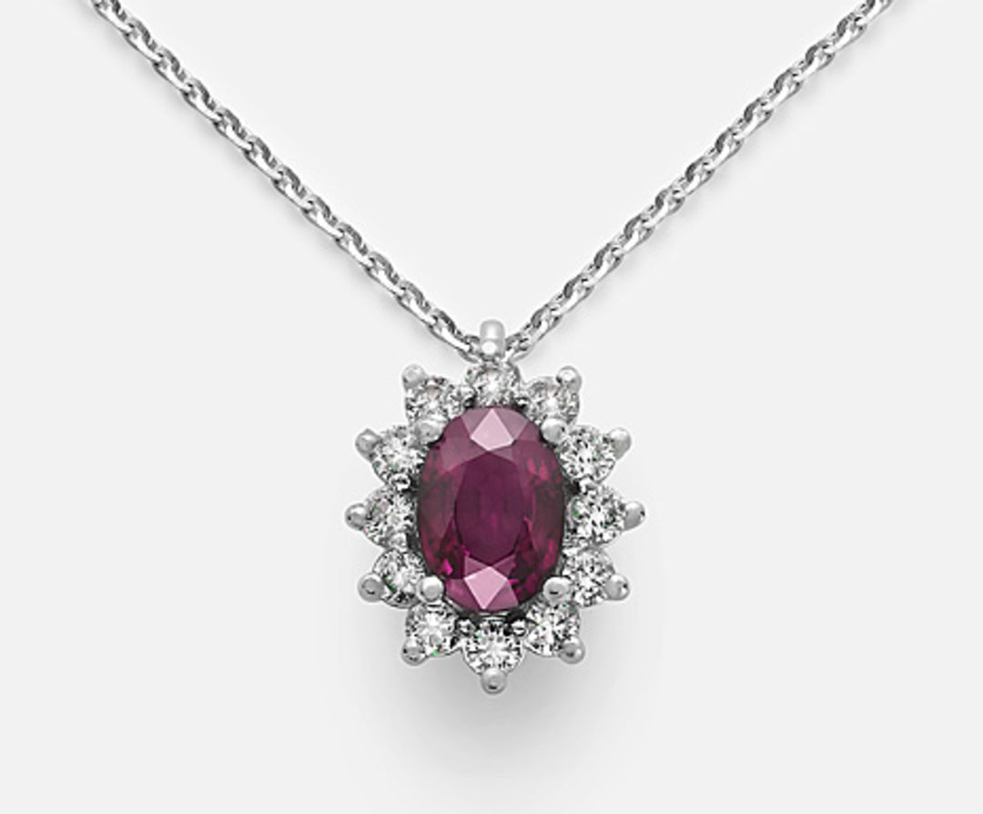 Nihama cl 18k oval rubin 7x5 ct.0,90 diam. 0,30 ct ND5048O4RBC