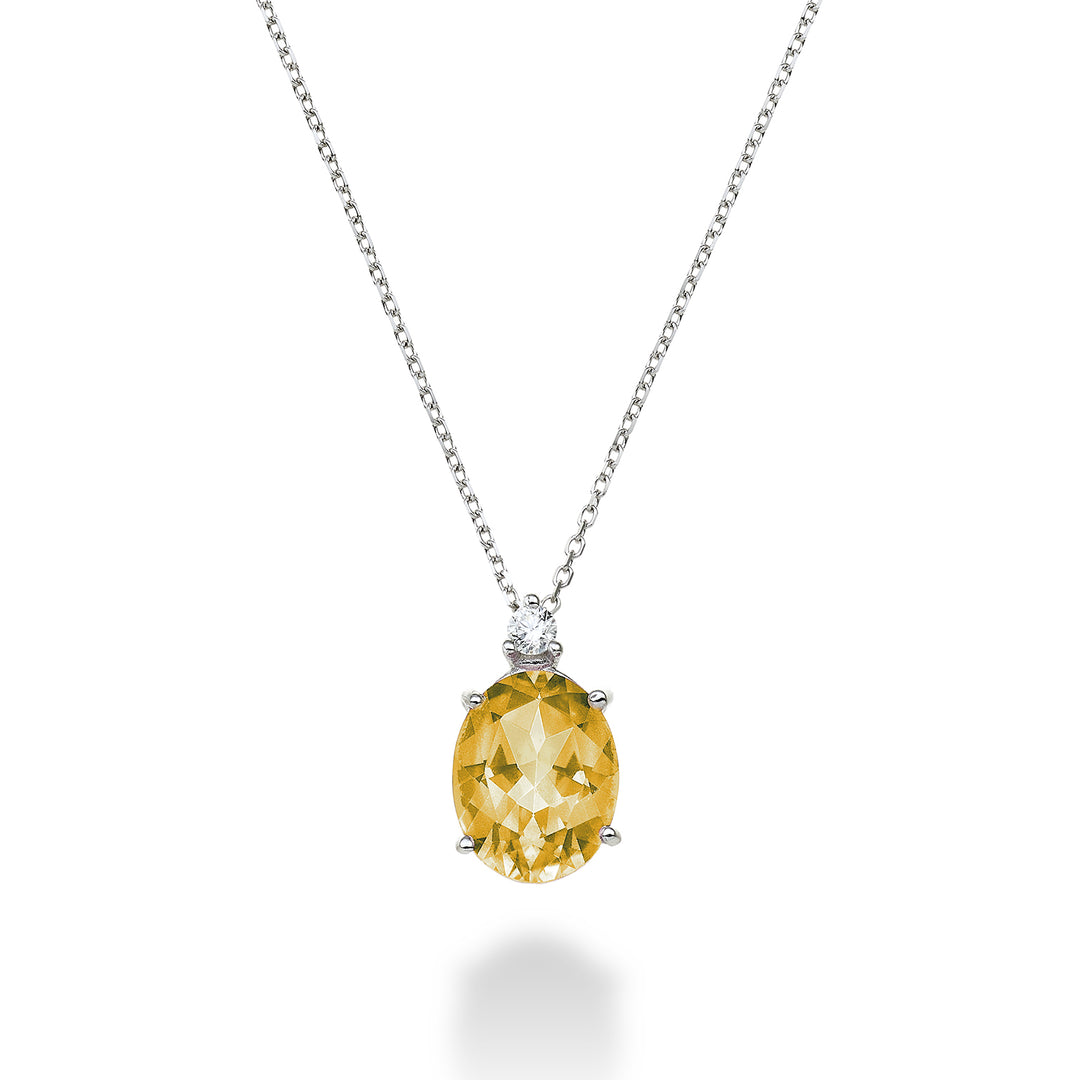 Mikiko cl 18k oval citrin 7x9 ct.1,65 diam. ct.0,04 MD5110O4CITR