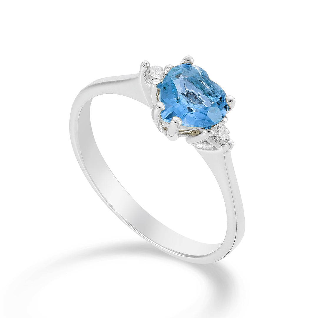 Mikiko, ein 18-Karat-Blautopas-Herz mit 6x6 ct.1,00 Durchm. ct.0,04 MACL198DITPAZ66O4