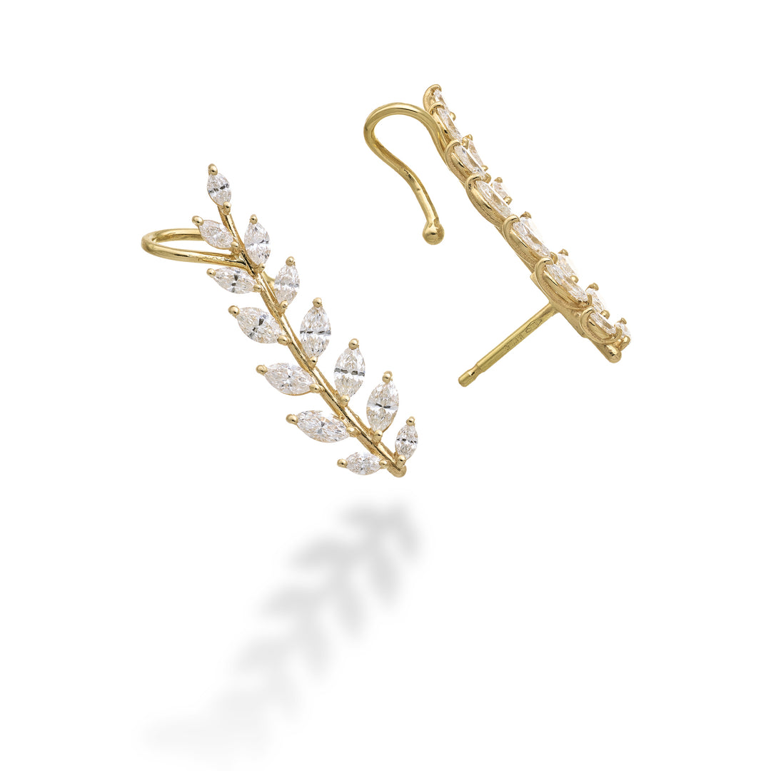 Golay oliventræ monoørering med marquise, gult guld, højre OD840DGDX-26062110082