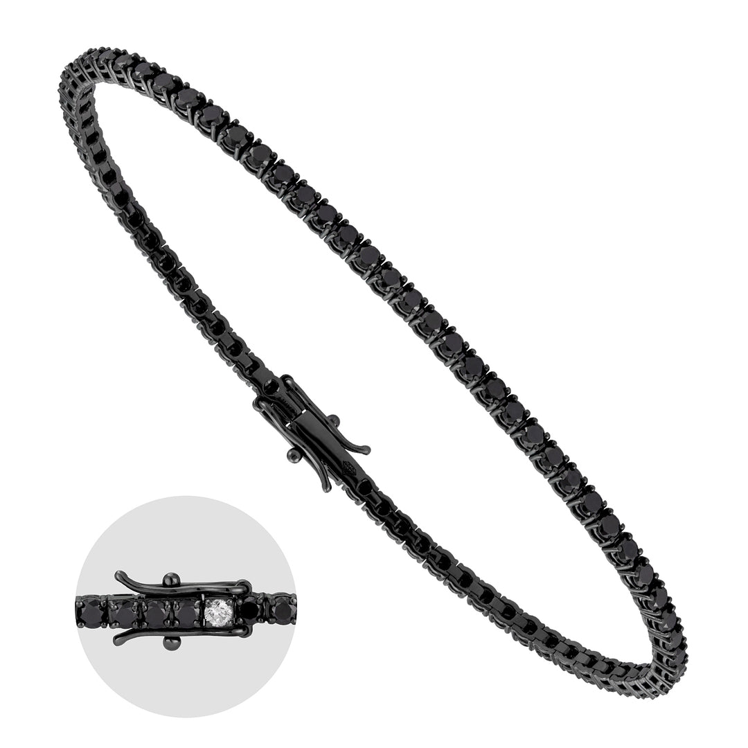 World Diamond Group diamanttråd tennisarmband svart+ 1 fläck vit BTF001BKDI2-21286110005