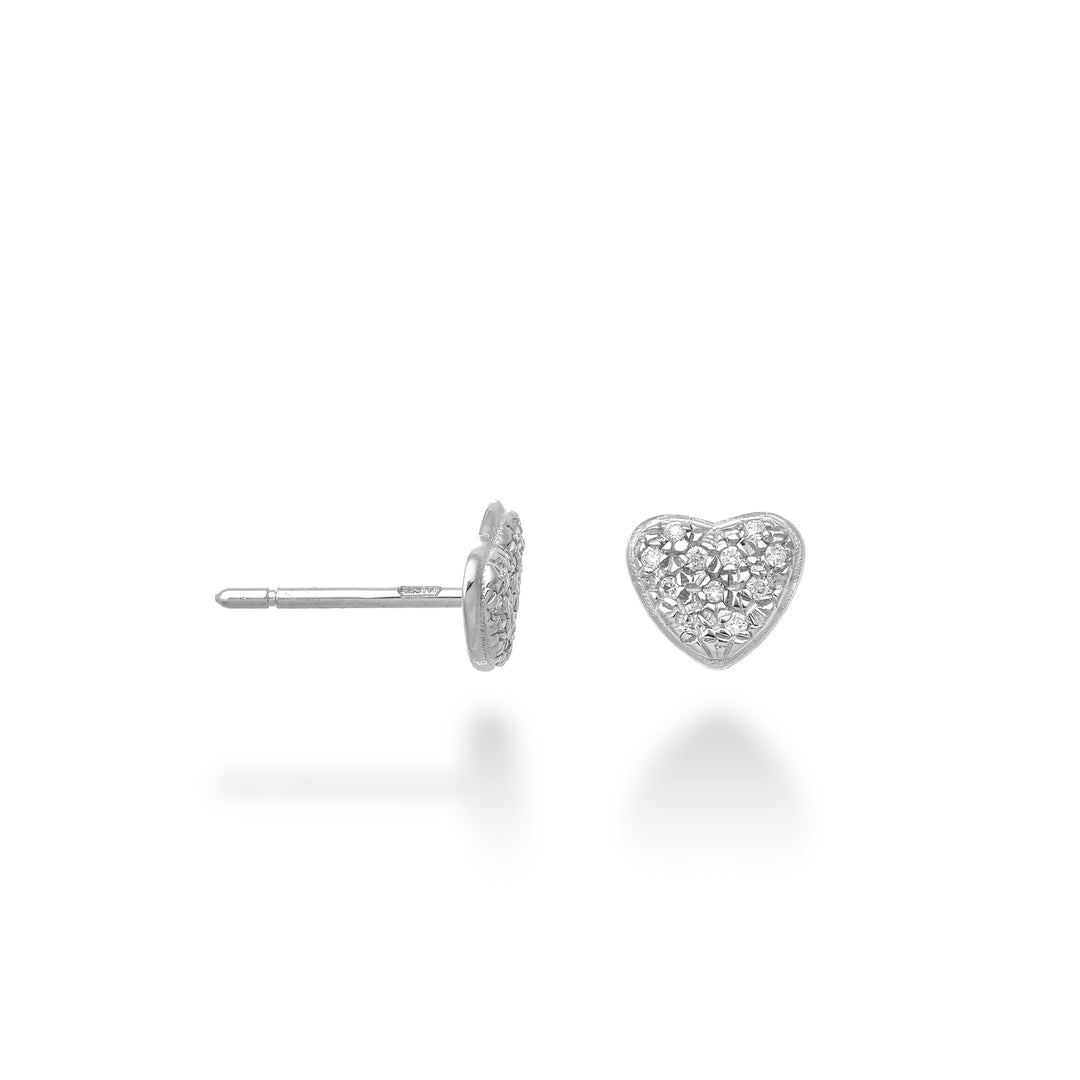 Nihama enkelt ørering 18k hjerte 0,05 ct NORMONCUOREO4