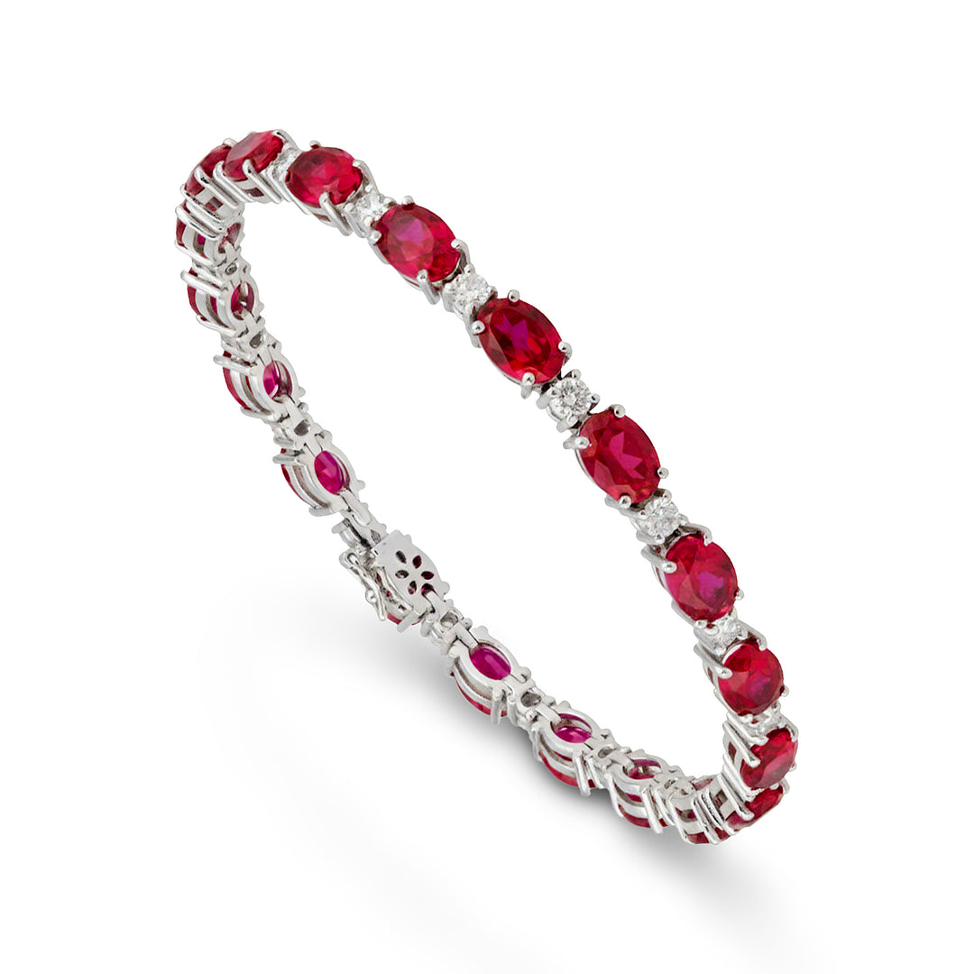 Golay tennisarmband med labbrubiner. och diamanter BCT001RUDI-21309110036