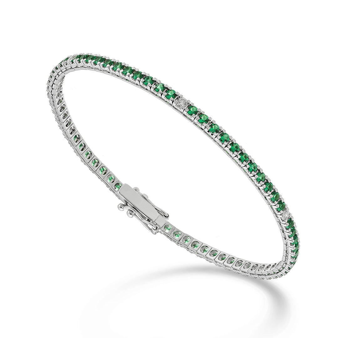 Nihama br tennis 18k smaragder 2,30 ct diamanter 0,22 ct 17,5 cm -71 inställningar NBTQ250SMRDIO4