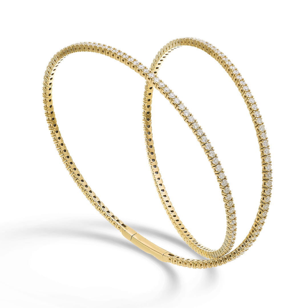 Golay br 18k tennis flex 2 varv diam. 3,20 ct gult guld 17 cm GBFLEX003DIO1