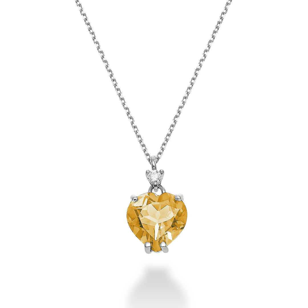 Nihama cl 18k citrin hjerte 8x8 ct.1,45 diam. ct.0,025 NPCL198DICITR88O4