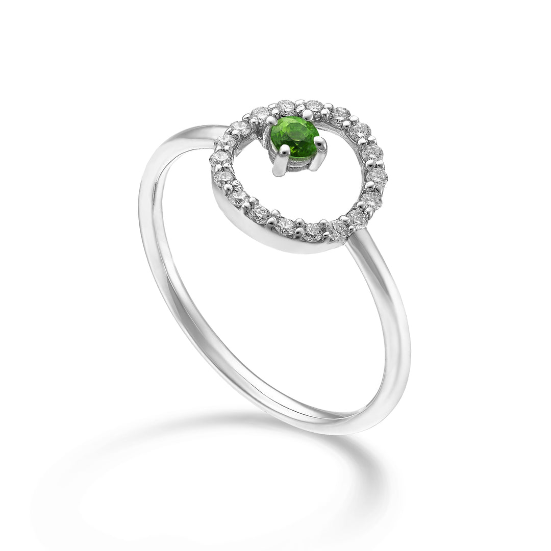World Diamond Group en 18k "rund" smaragd n. ct.0,07 diam. 0,14 ct GA5184O4SMN021