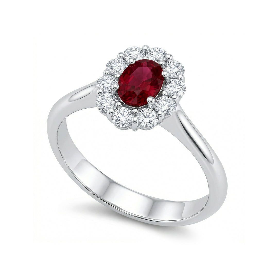 Golay oval rubinring 6x4 och diamanter ACL042DIRU-22320110086