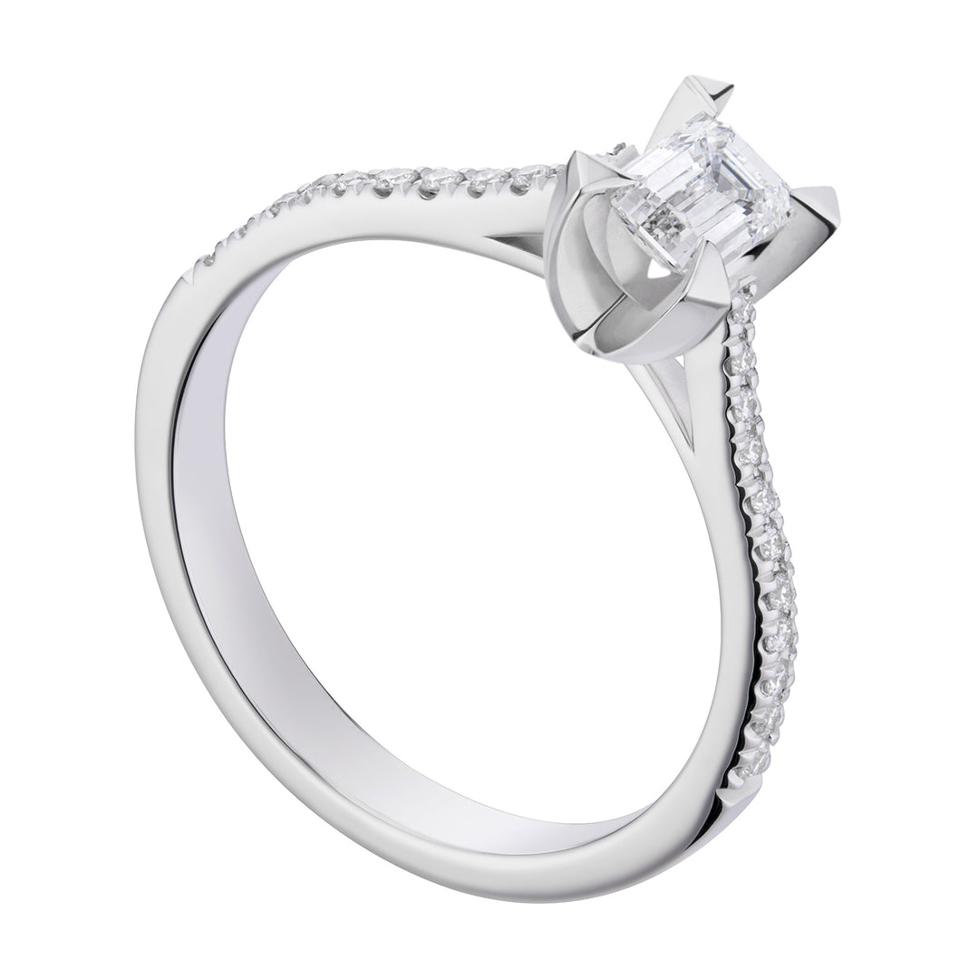 World Diamond Group solitaire fm emerald cut bezel and socket ASLFME004DI-19053110018