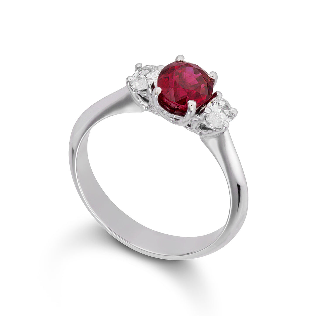 Golay ruby ring + side ovals APU469DIRU-22104110027