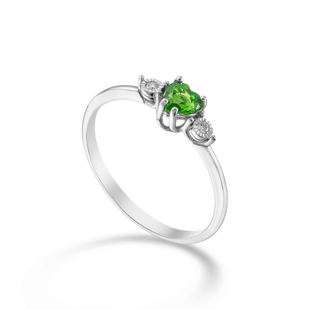 Nihama an 9k emerald 4x4 heart and diamonds NA5202R4BE