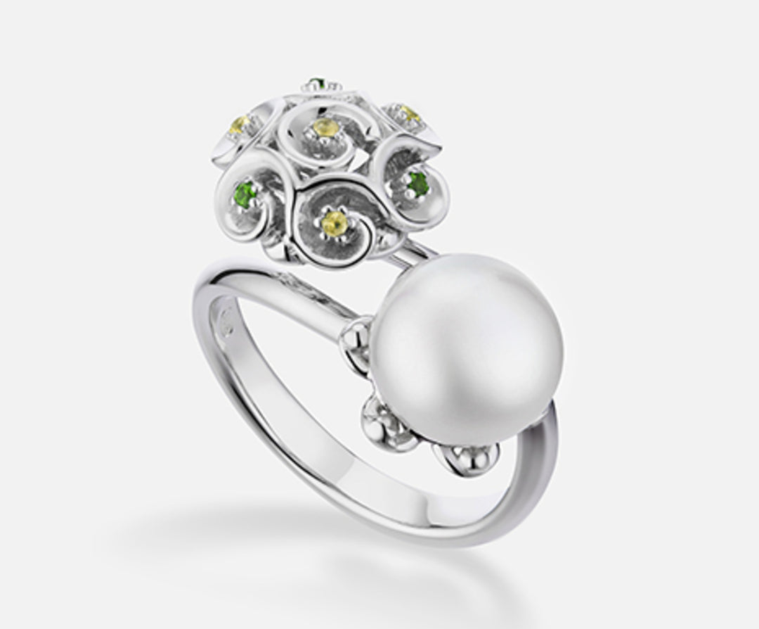 Mikiko ein AG925 FW Bot 9,5/10 grüne Swarovski-Edelsteine MA7178A4VERDE00