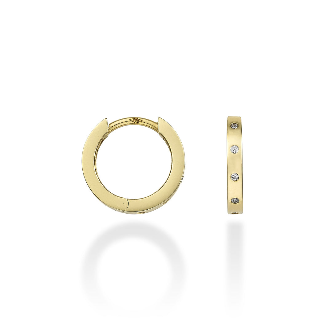 Nihama oder 18k runder Spot-Durchmesser. 0,05 ct Gelbgold-Diam. Ost. 12mm NO5063O1BR005