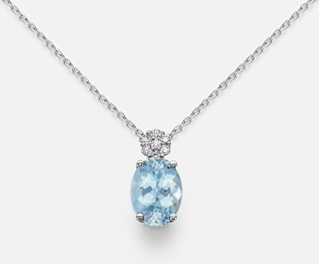 Mikiko cl 18k oval akvamarin 7x5 ct.0,50 diam. 0,05 ct MD5025O4AM