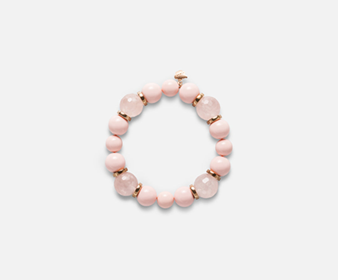 Mikiko br ag925 rosa korallagglomerat 12/10mm. rosékvarts 14mm MB7406A3CORAL