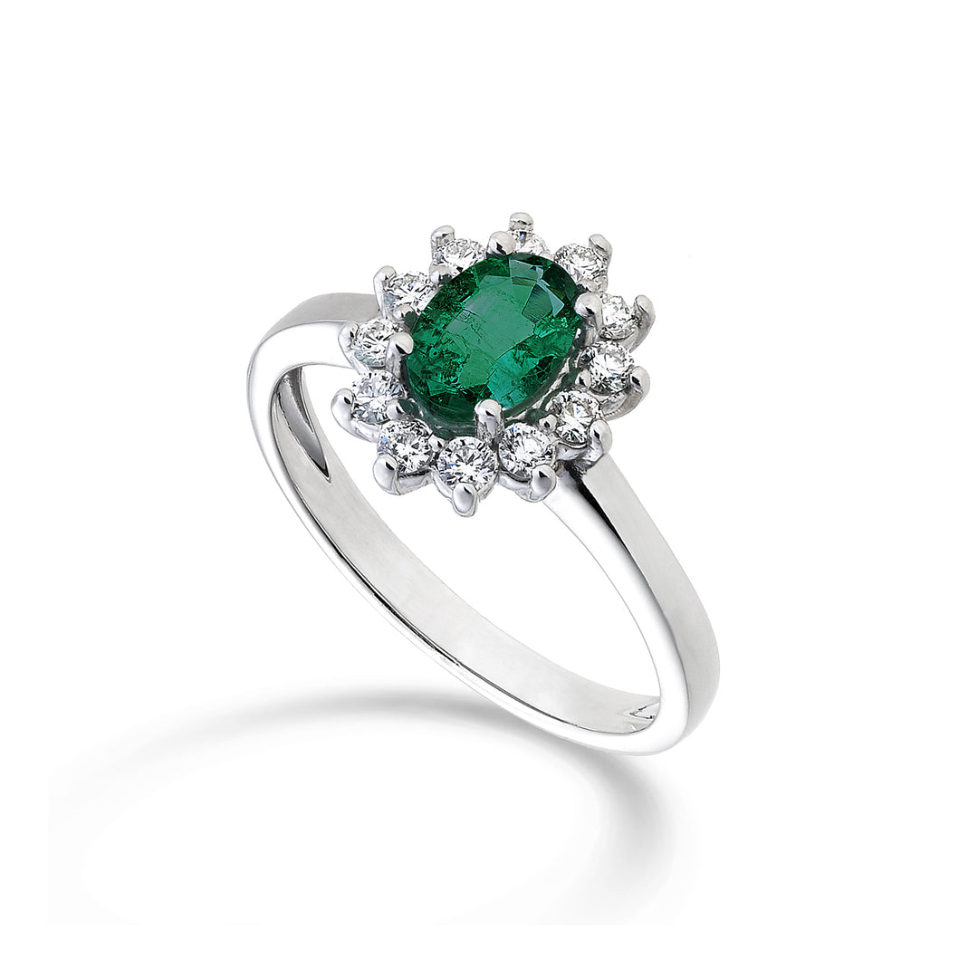 Mikiko an 18k emerald n. oval 7x5 ct.0.69 diam. 0.30 ct MA5094O4SMN069