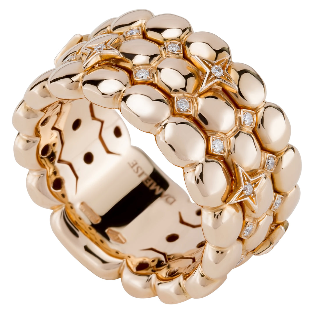 Golay maxima ring med 3 stive rækker og stjerner 0,12 ct ADS020DDIR-15336000012