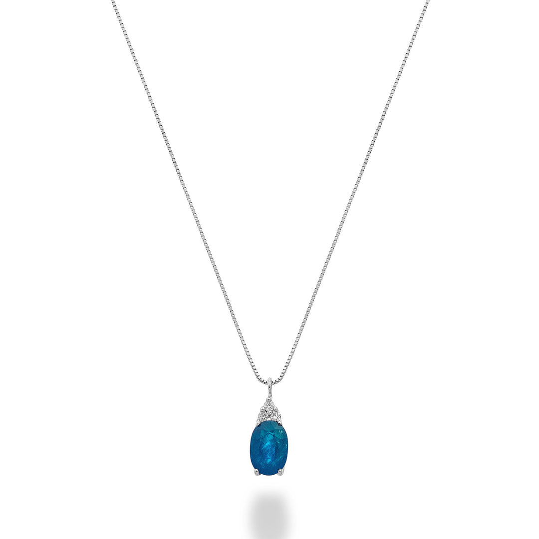 Mikiko cl 9k sapphire n. 6x4 oval with three diamonds MD5188R4ZFN052