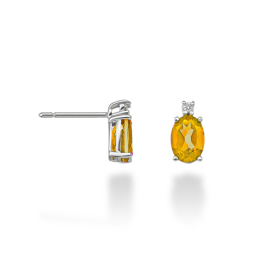 Mikiko oder 18k ovaler Citrin 7x5 ct.1,20 Durchm. ct.0,03 MO5024O4CITR