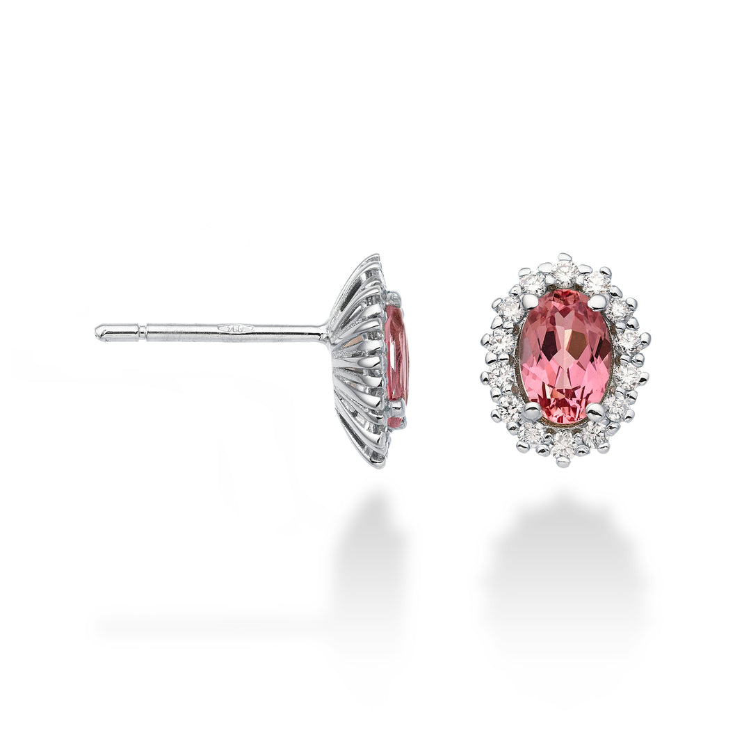 Nihama oder 18k ovaler rosa Saphir 6x4 ct.1,20 Durchm. 0,26 ct NO5068O4ZFRP