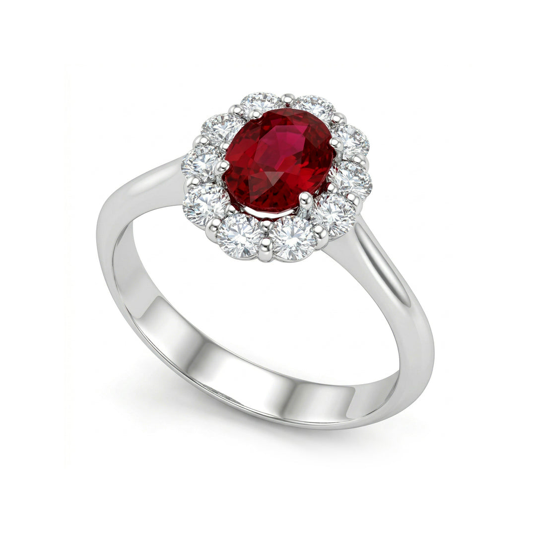Golay oval rubinring 7x5 och diamanter ACL045DIRU-21046110164