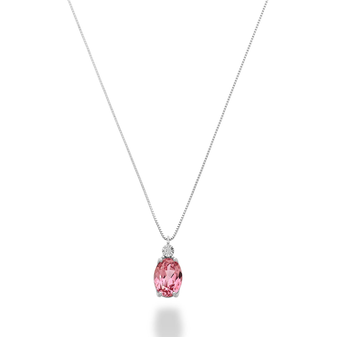 Nihama cl 18k oval rosa safir 7x5 med diamant ND5186O4ZFRP