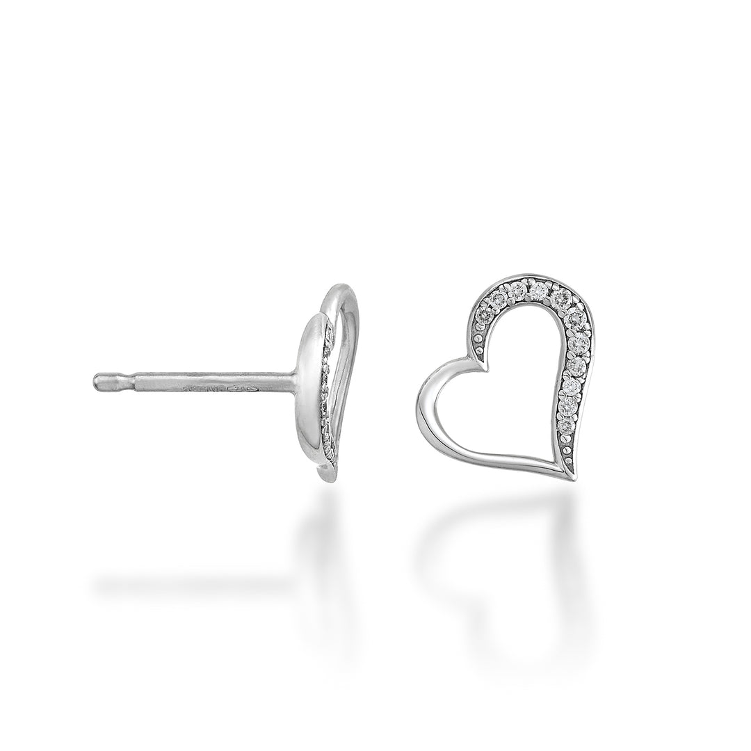 Nihama oder 18-karätiges Herz aus halbglänzendem Weißgold, Durchm. 0,08 ct NO5059O4BR008