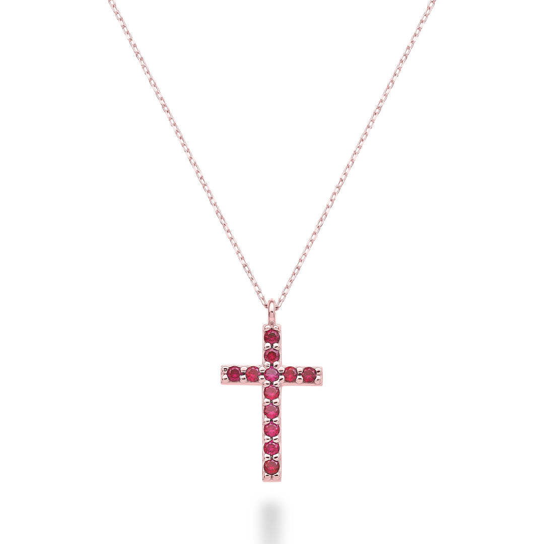 Mikiko cl 18k korsstorlek 4 roséguld med rubiner 0,25 ct MDCRO4O3RBR