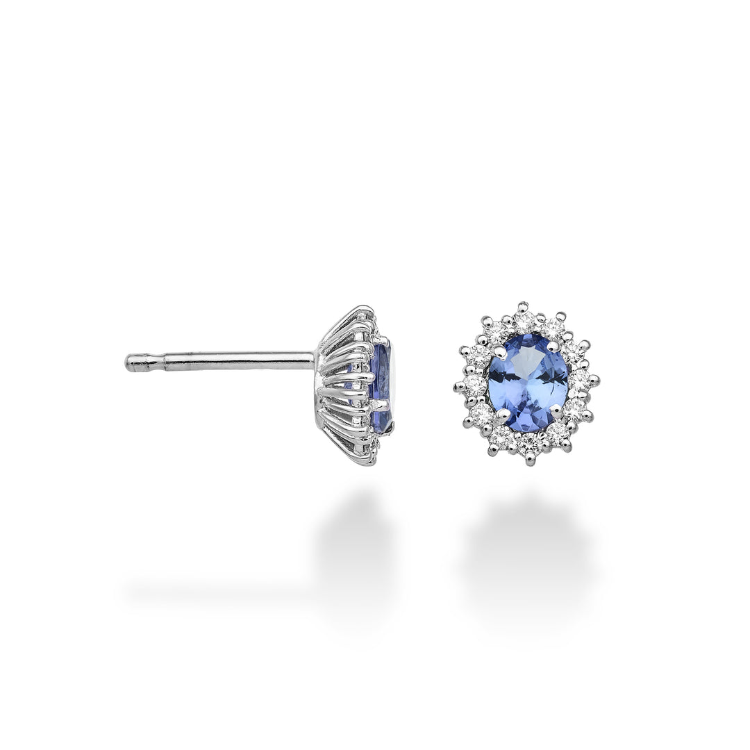 Nihama oder 18k ovaler Tansanit 5x4 ct.0,60 Durchm. 0,20 ct NO5104O4TZN